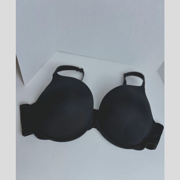 LANE BRYANT CACIQUE Boost Plunge Underwire Push Up Black Bra 42DDD - Picture 1 of 10
